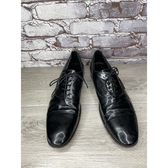 Rolando Sturlini Black Patent Leather Derby Tuxedo Dress Shoes Men’s 45EU/12M US main image 6